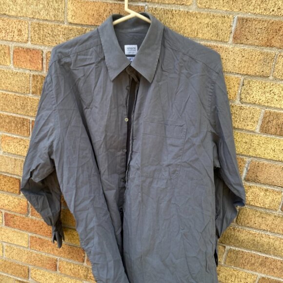 Lot of 2 Armani Dress Shirts Size 17 & 16.5 Blue and Gray - Picture 13 of 13